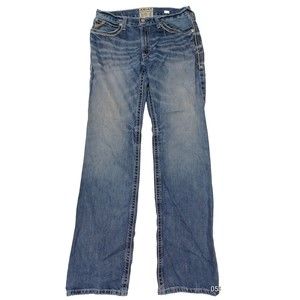 Ariat M4 Relaxed Straight Leg Men's Blue Jeans Size 34x38 Actual Size (36x37)